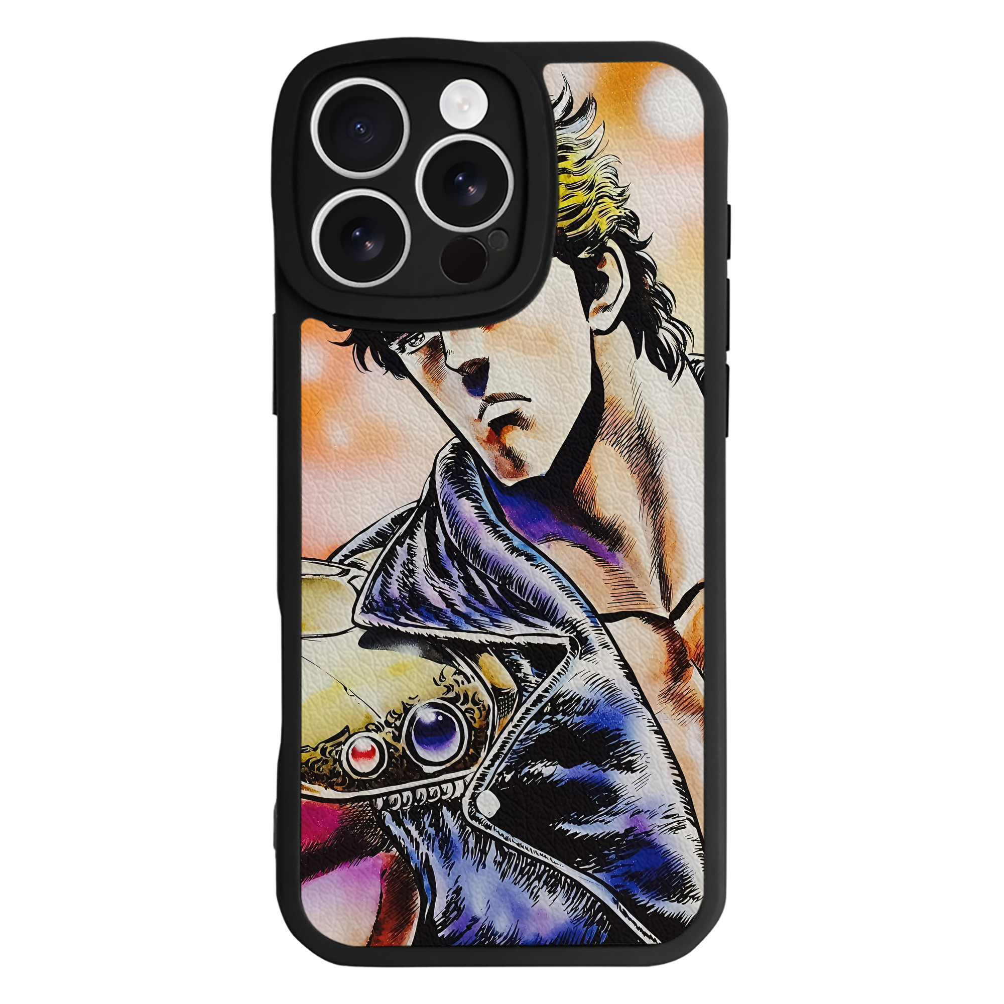 （画像用） 北斗の拳 Fist of the North Star 【iPhone 16シリーズ対応】シリコンスマホケース（レザー調） 材質：シリコン
